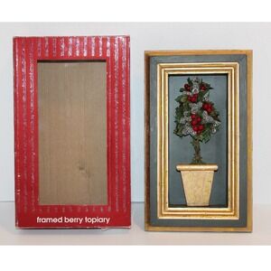 JC Penney Home Collection Framed Berry Topiary Shadowbox Holiday Christmas Décor